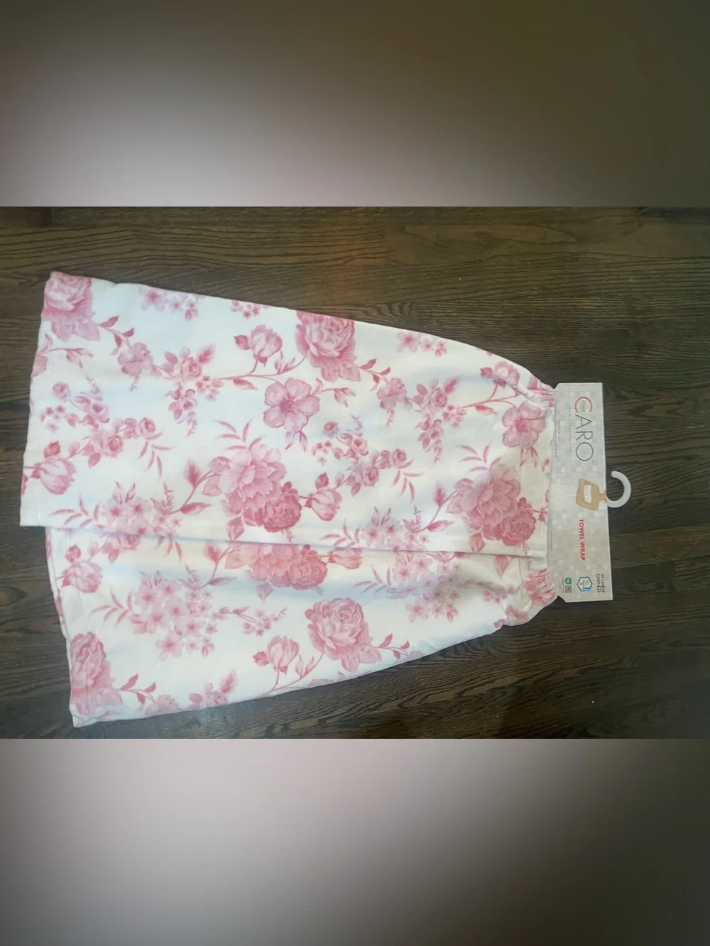 CARO spa floral towel wrap - velcro closure absorbent and soft 100% Cotton - new